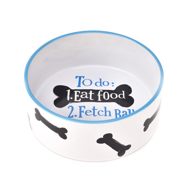 Brightside Ceramic Dog Bowl - To Do List
