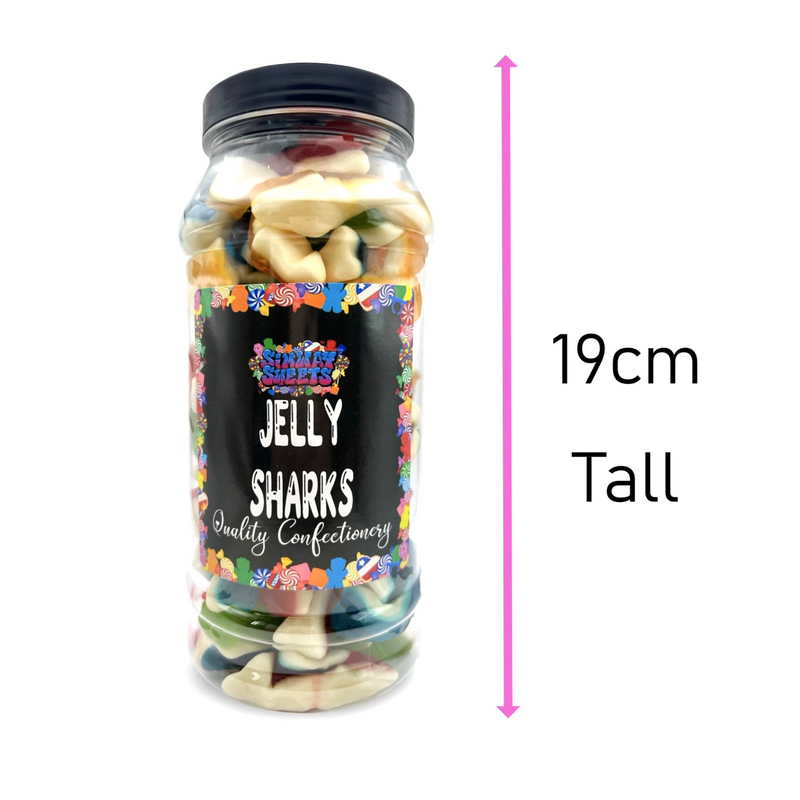 Jelly Sharks Gummy Foam Jellies Retro Sweets Gift Jar - 715g