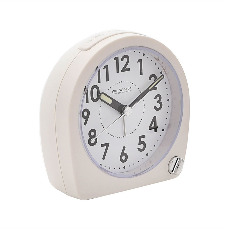 Wm. Widdop Round Alarm Clock Light, Snooze, Sweep - White