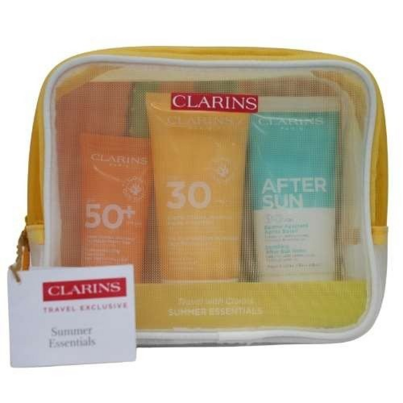 Clarins Suncare Travel Set (Face Cream SPF50 30ml  Body Cream SPF30 75ml  After Sun Balm 75ml)