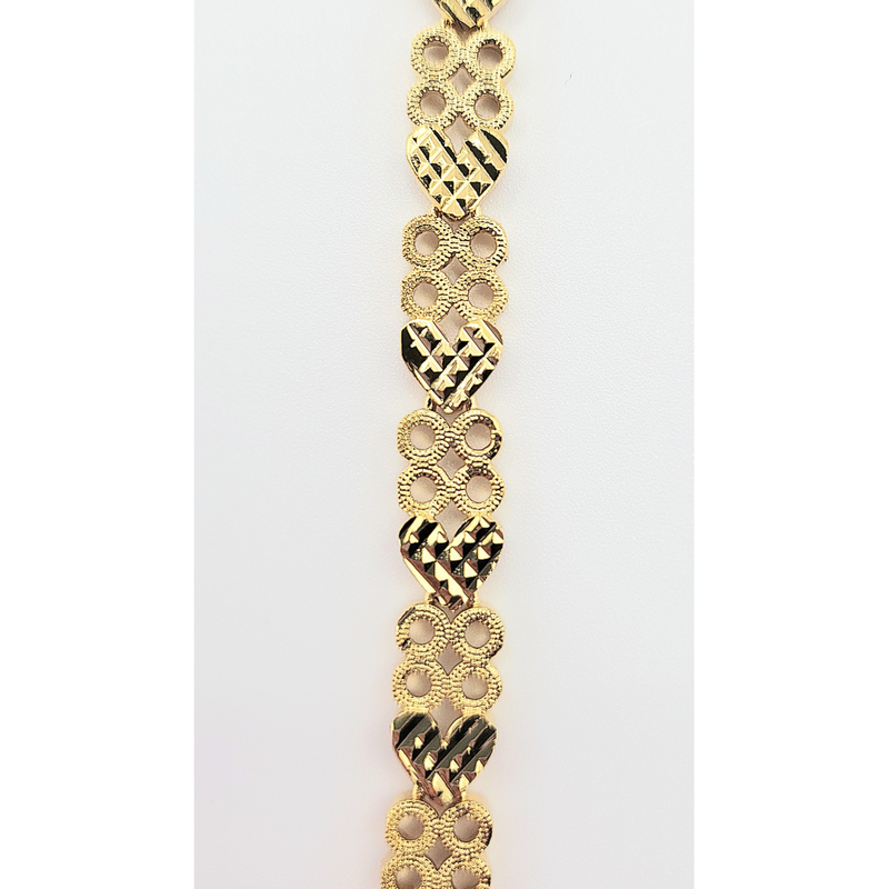 Elements Hearts Shiny Gold Link Bracelet