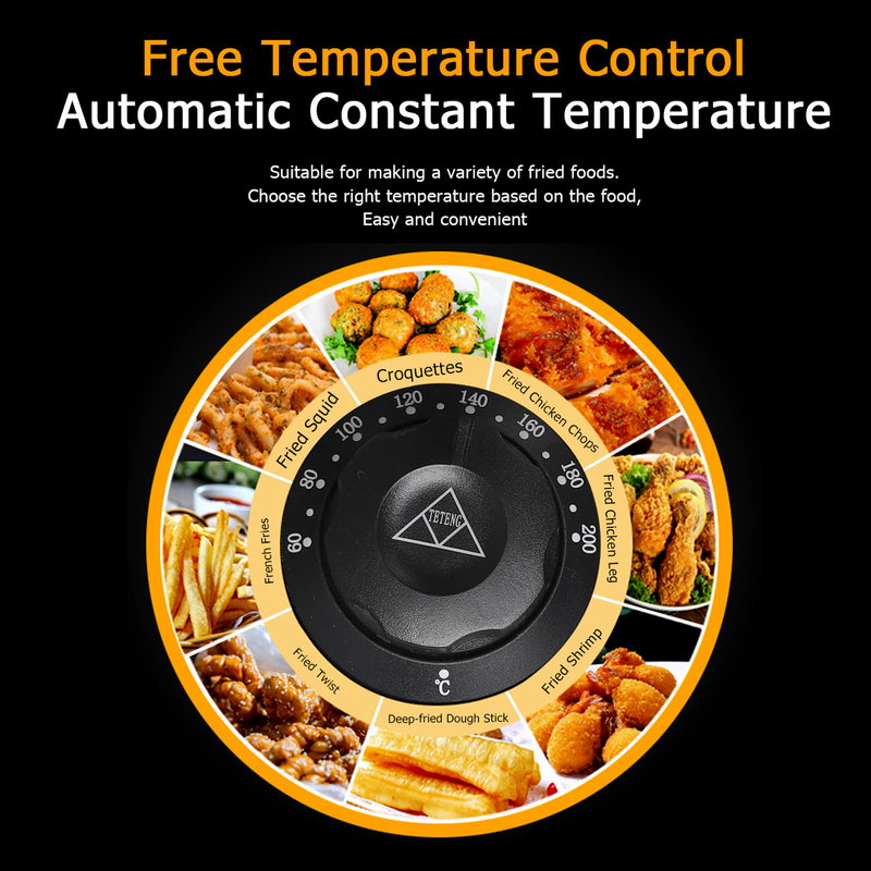 EH82 2500W 220-240V 12.7QT/12L Stainless Steel Double Cylinder Electric Fryer UK Plug