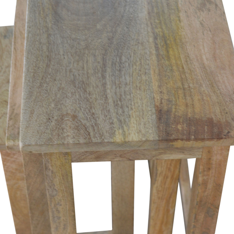 Artisan Furniture Country Solid Wood Stool Set of 3, Beige
