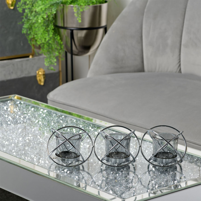 Hestia Triple Smoke Glass Tea Light Holder