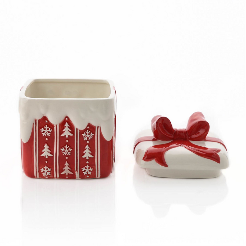 Christmas Gift Shaped Cookie Jar