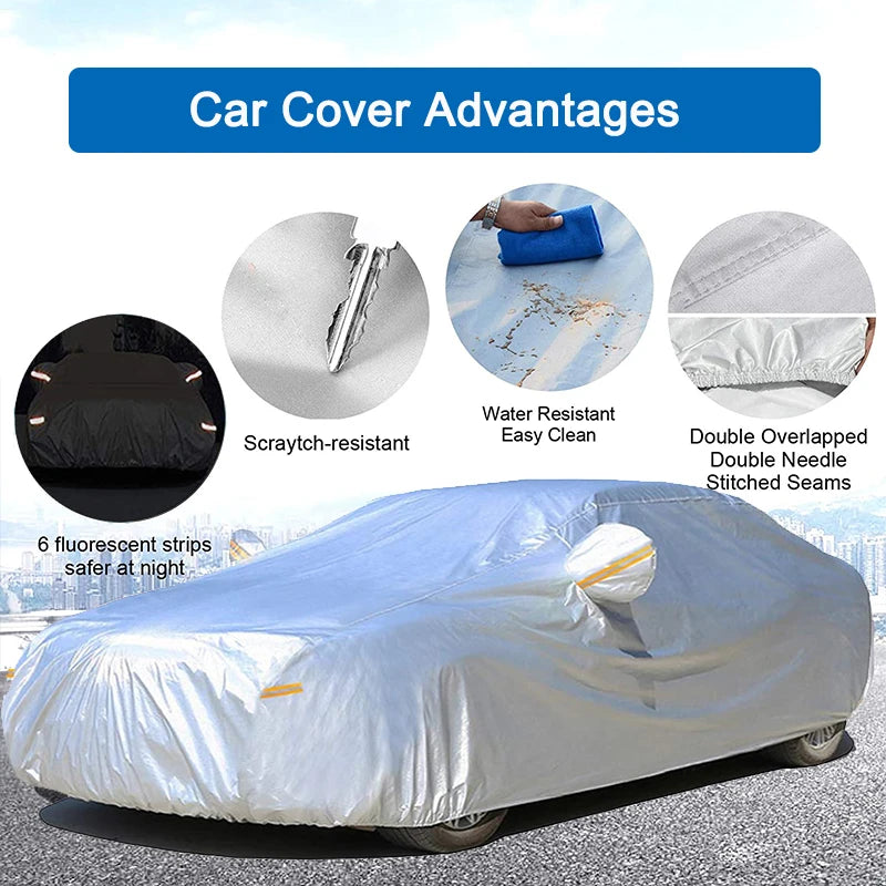 Kayme Add Cotton Car Cover Super Snow Cover Sunshade Waterproof Dustproof Full Universal Auto Protective For Sedan SUV