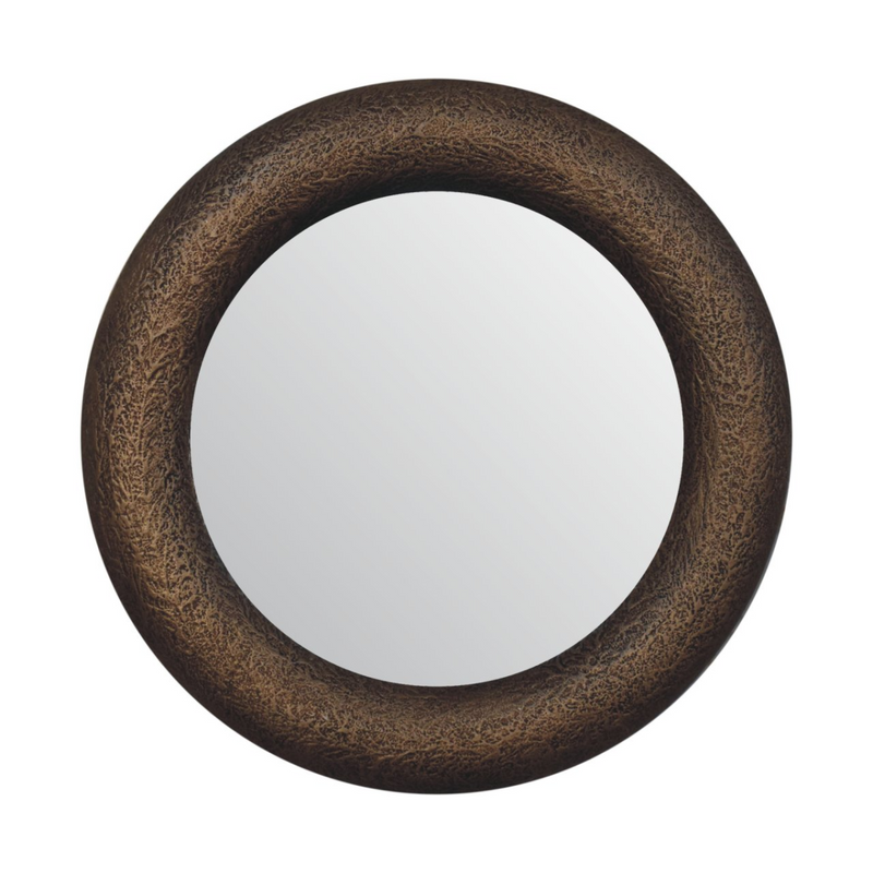Artisan Furniture Round Metallic Hammered Mirror