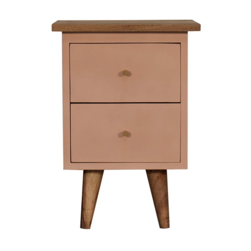 Artisan Furniture Solid Wood Blush Pink Hand Painted Bedside