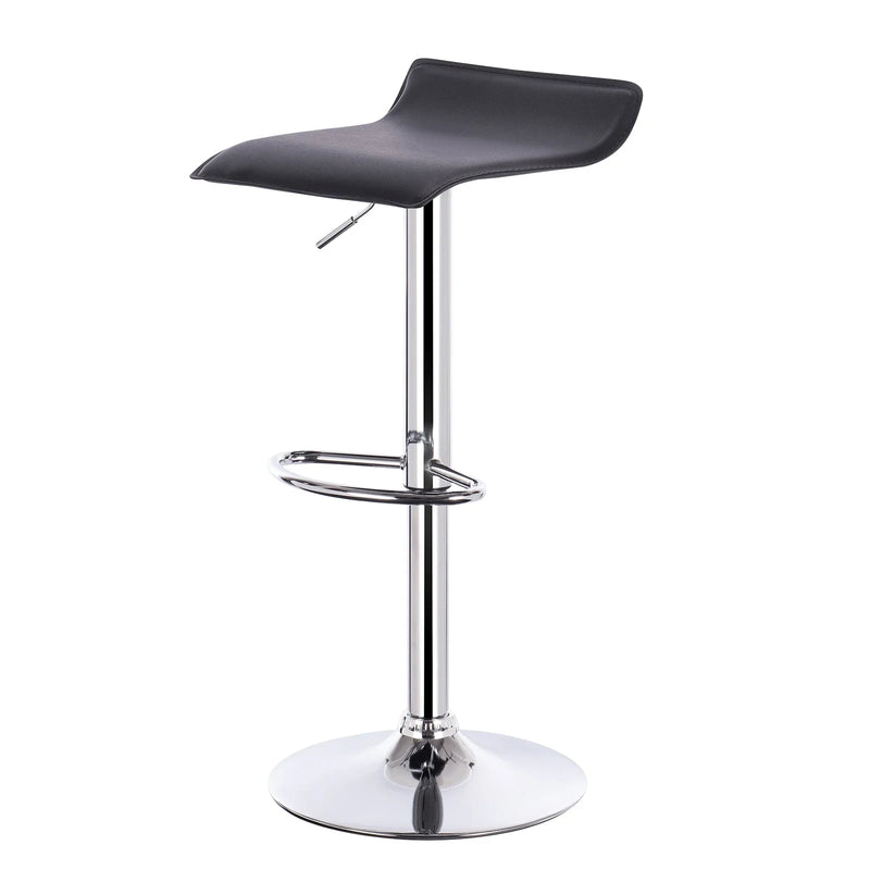 1PC Height-Adjustable Bar Stool Synthetic Leather Chrome-plated Steel Anti-slip Rubber Easy-care Chair Well-pad Counter Stool
