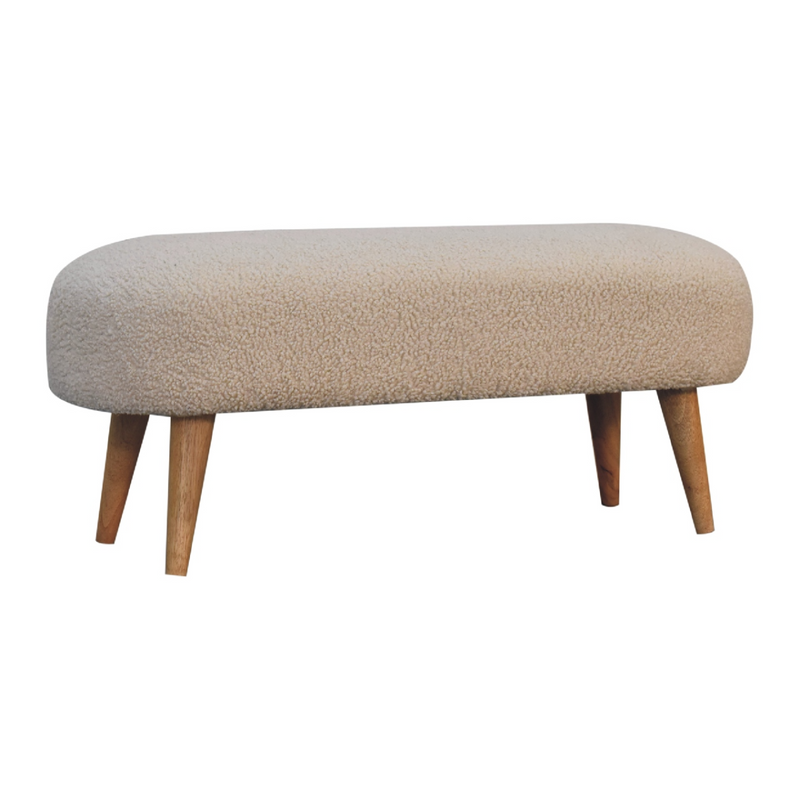 Artisan Furniture Solid Wood Boucle Hallway Bench