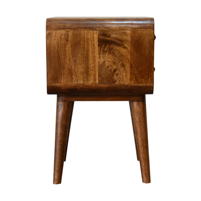 Artisan Furniture Solid Wood Curved Chestnut Bedside