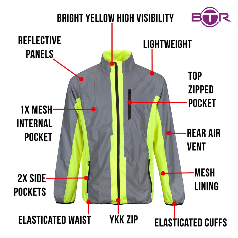 Hi Vis Reflective Running and Cycling Jacket | Reflective and Yellow