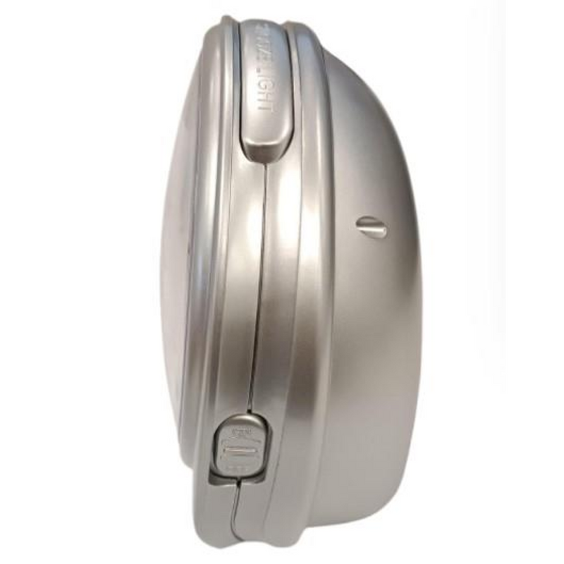 Acctim Jefferson Silent Sweep, Crescendo and Light features Bedside Alarm Clock in Silver - 16487