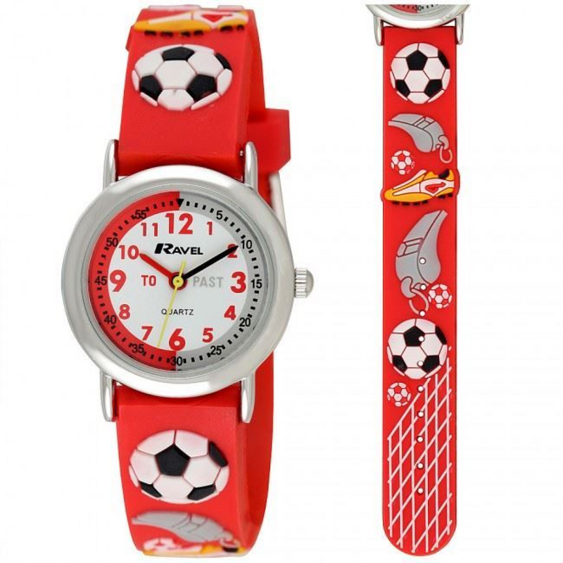 Ravel Children 3D Cartoon Time Teacher Watch Football Red R1513.32R