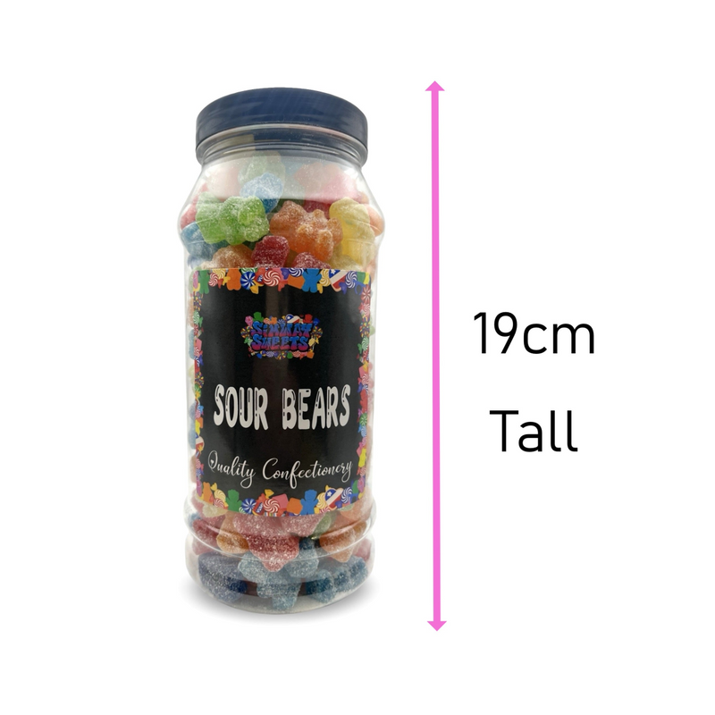 Sour Bears Retro Fizzy Gummy Sweets Gift Jar - 700g