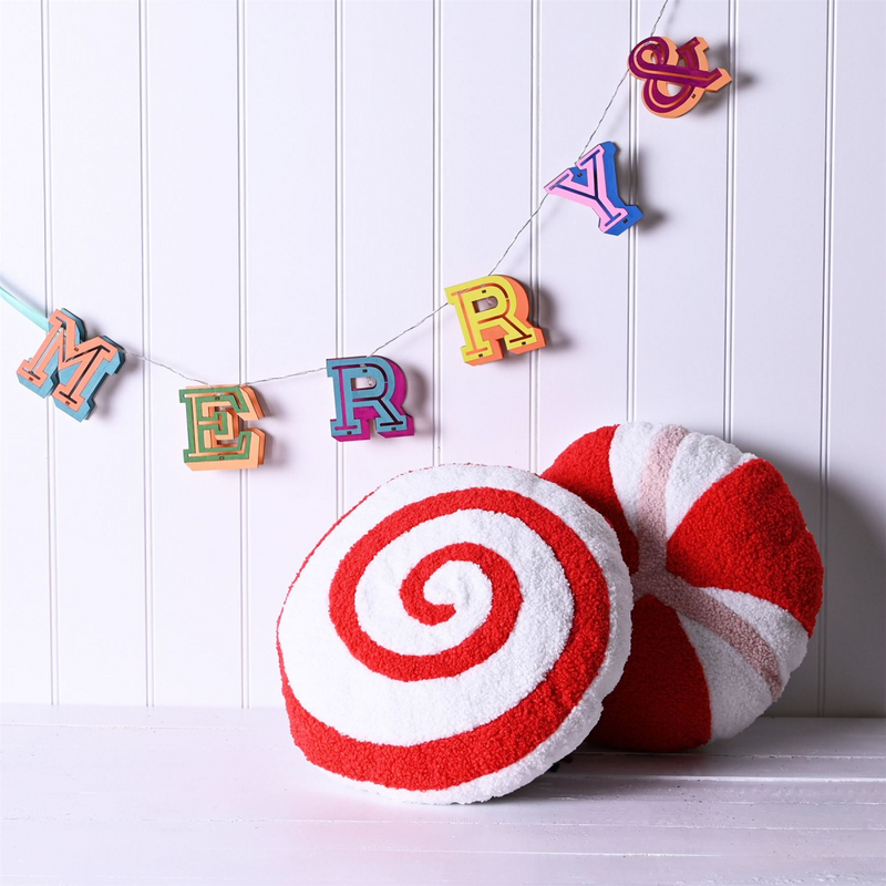 Round Pink & Red Candy Cushion
