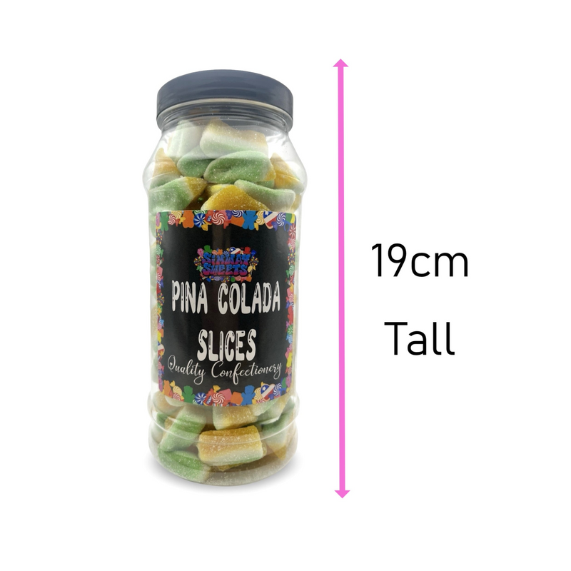 Pina Colada Slices Retro Fizzy Gummy Sweets Gift Jar - 660g