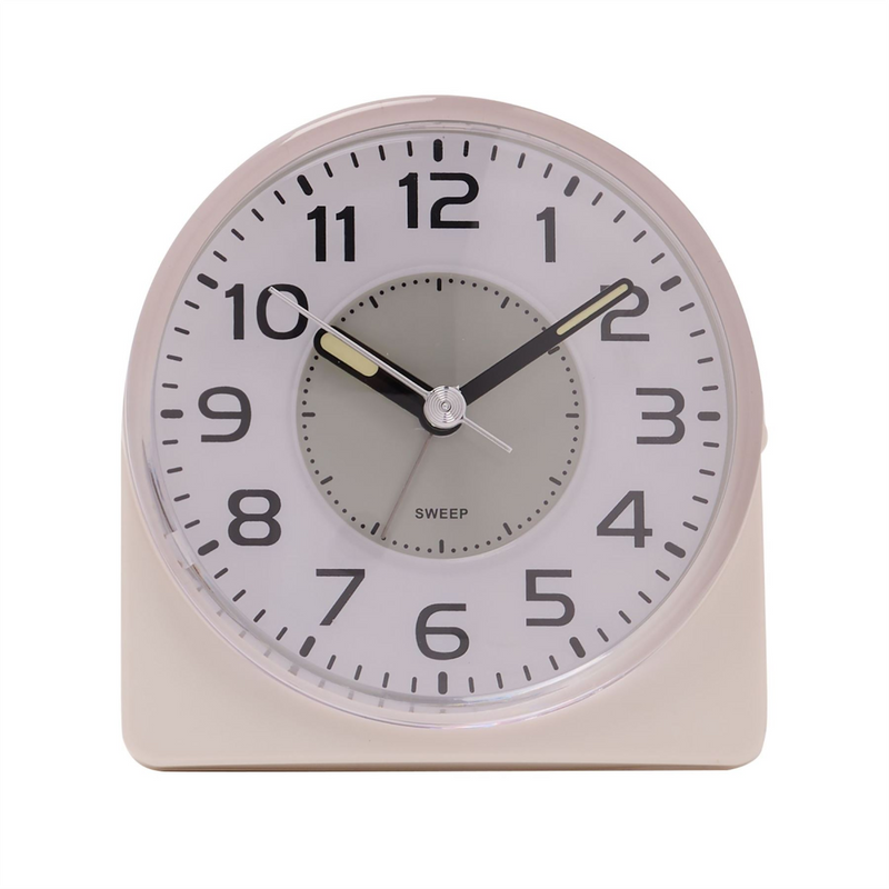 Wm.Widdop Silent Sweep Round Face Blinking Light Alarm Clock  - White