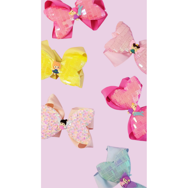 Fairy Iridescent Hair Bow Clip Slide Pack of 12