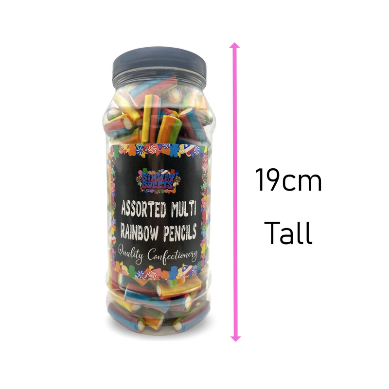 Multi Coloured Pencil Bites Retro Gummy Sweets Gift Jar - 625g