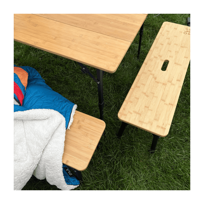 Folding Bamboo Bench Set