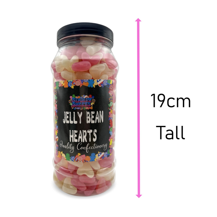 Jelly Bean Hearts Gummy Retro Sweets Gift Jar - 880g