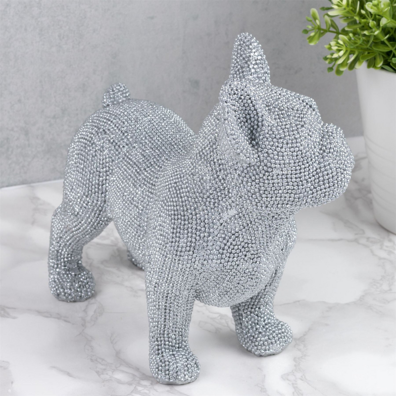 Diamante French Bulldog Standing Ornament 19 cm