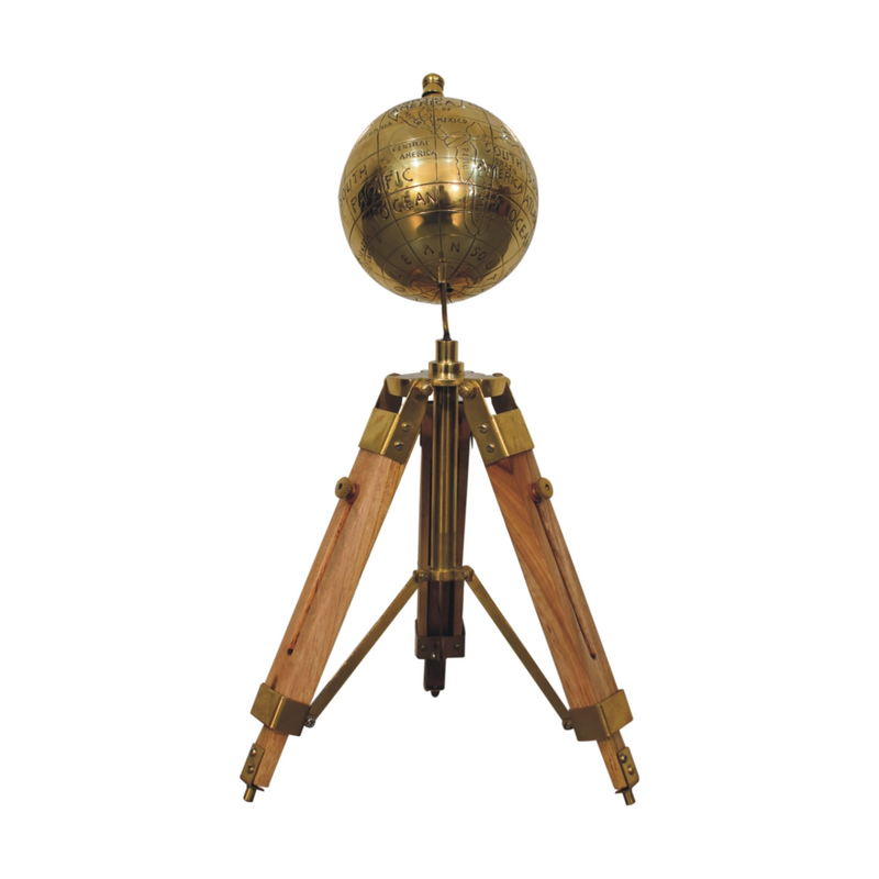 Artisan Furniture Home Decor Accessories - Brass Antique Tripod Globe