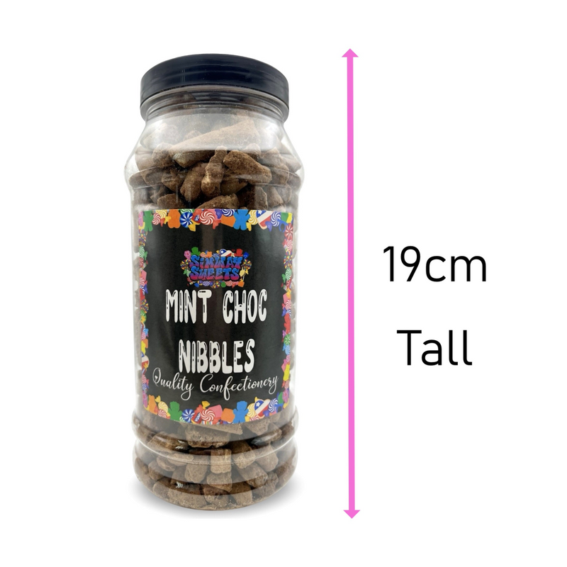 Mint Flavour Choc Nibbles Retro Sweets Gift Jar - 615g