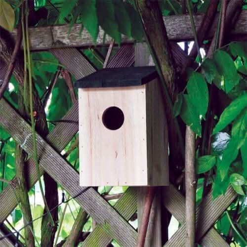 3 Pack Wooden Bird Nesting Boxes for Small Garden Birds 21cm