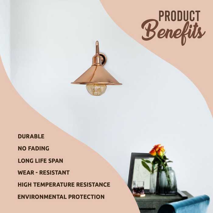 Rose Gold Retro Wall light Sturdy Metal Lamp Shade Lights Classic Style Electroplated Finish E27 lamp