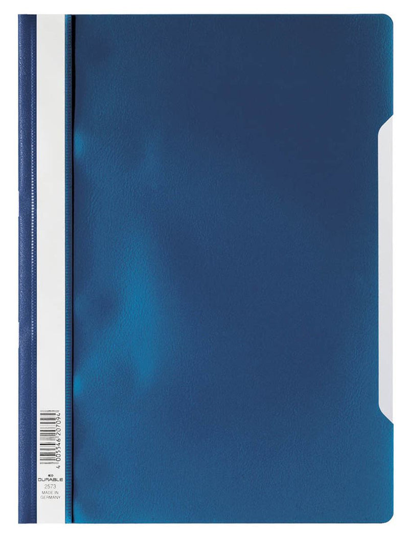 Durable Clear View Project Folder Document Report File | 50 Pack | A4 Dark Blue