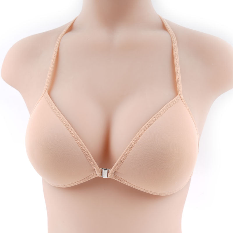 Women's Halter-style Bra With Triangular Cups Delicate Shoulder Straps