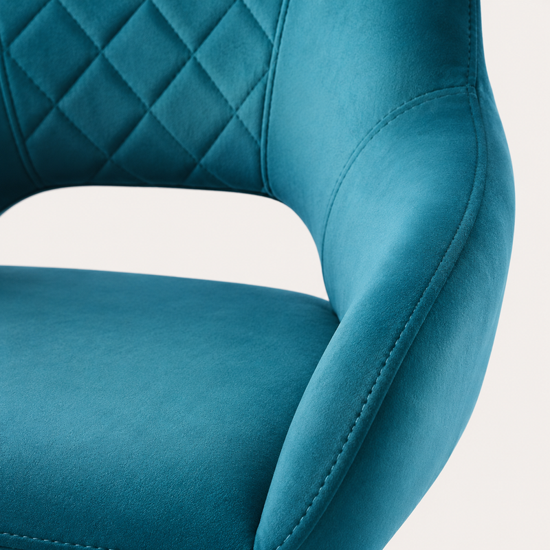 Sony Set of 2 Velvet Dark Teal Bar Stools