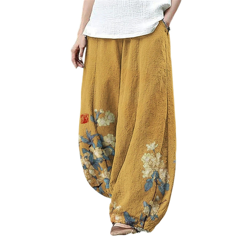 Womens Casual Loose-fitting Printed Pants