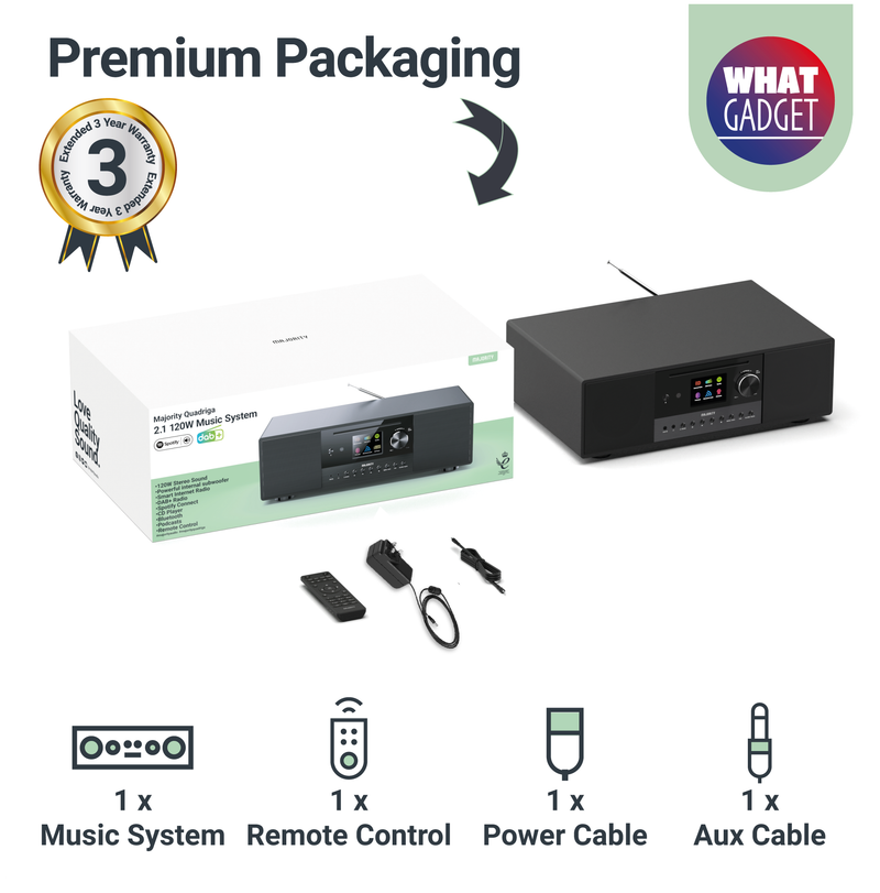 MAJORITY QUADRIGA MUSIC SYSTEM BLACK