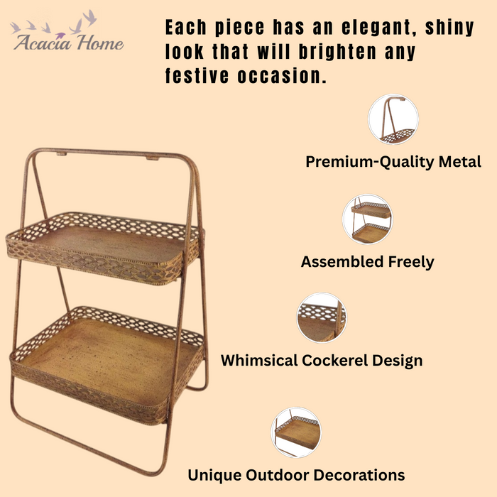 59CM RUSTY METAL DISPLAY SHELF