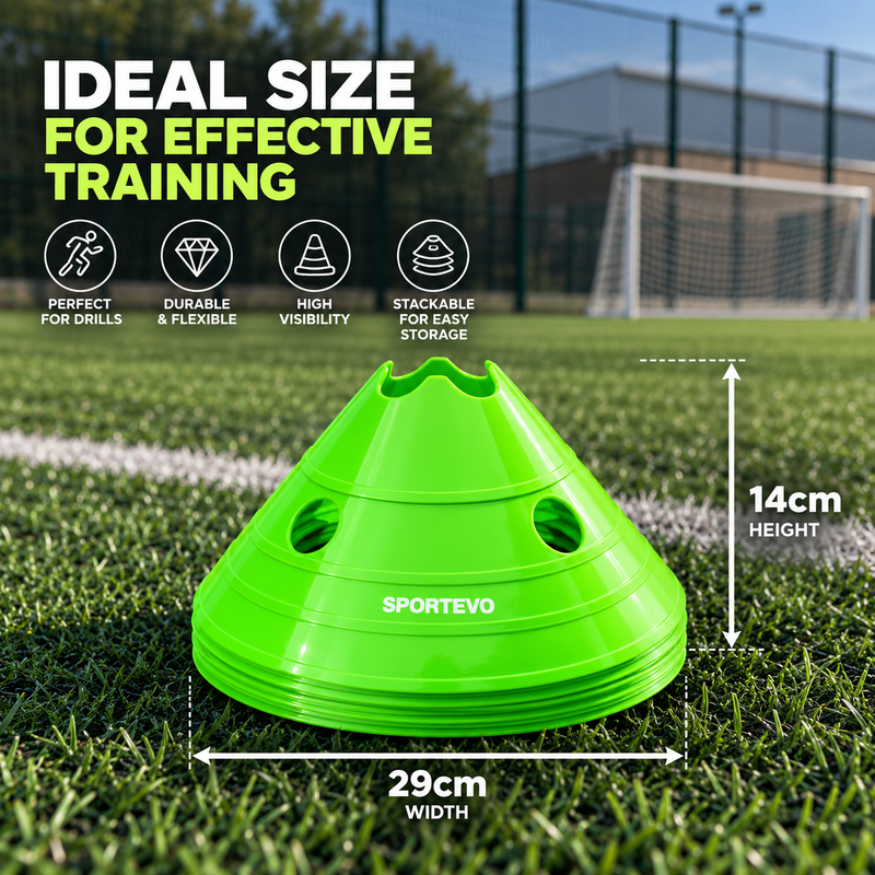 Football Supercone Training Marker Domes [10 Pack]