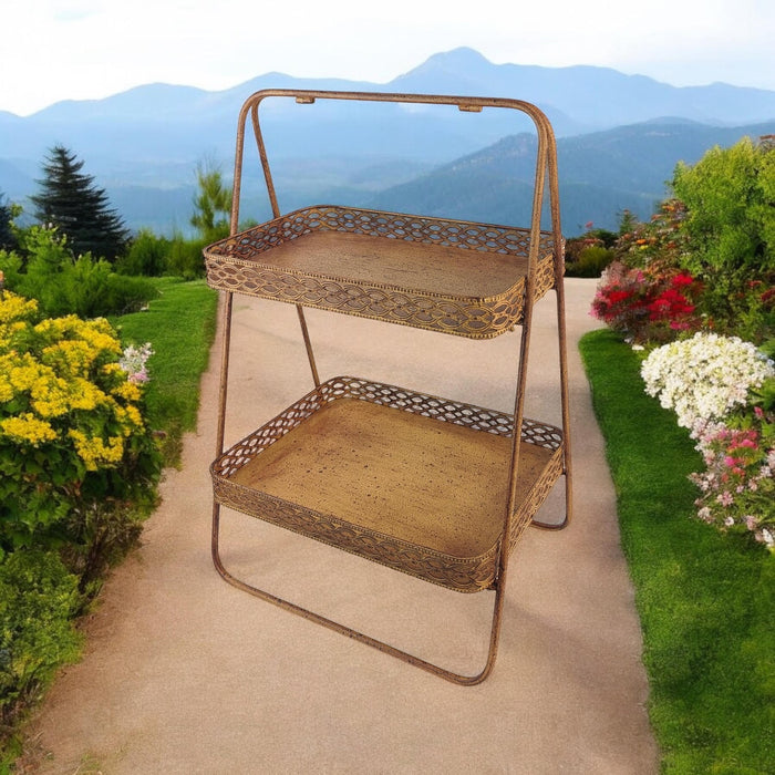 59CM RUSTY METAL DISPLAY SHELF