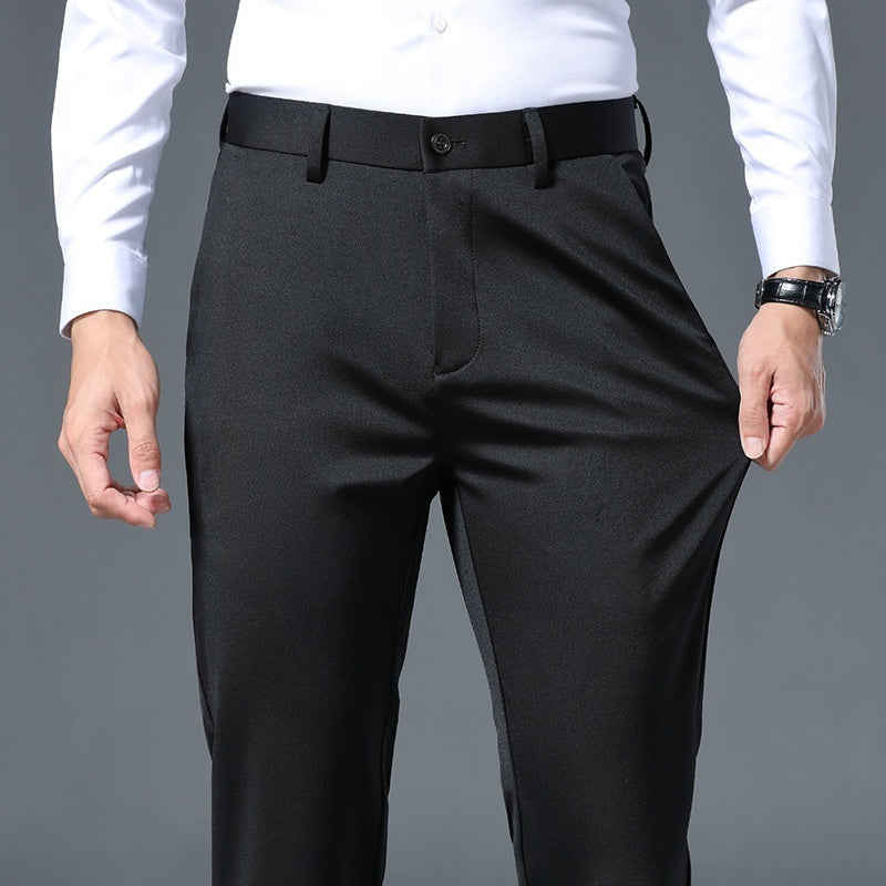 Draping Slim-fit Stretch Casual Pants For Men