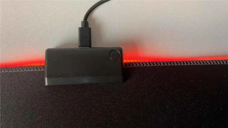 AMD LED Gaming Mouse Pad Red LED Light-Up Anti-Slip 36.5×25.5 cm for PC/Laptop