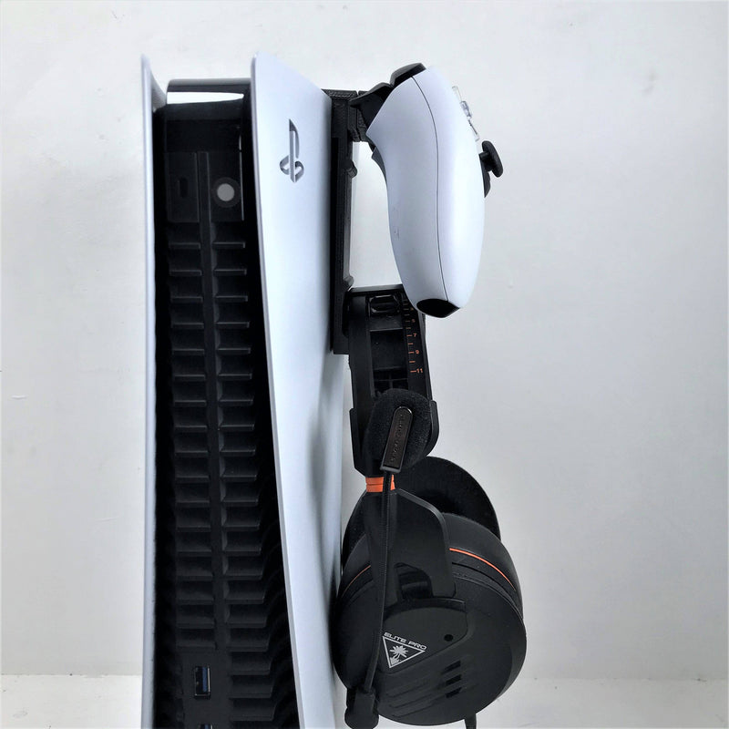 3D Cabin PS5 Controller & Headphone Console Bracket Mount Holder For Play Station 5 Digital Or Disc DualSense