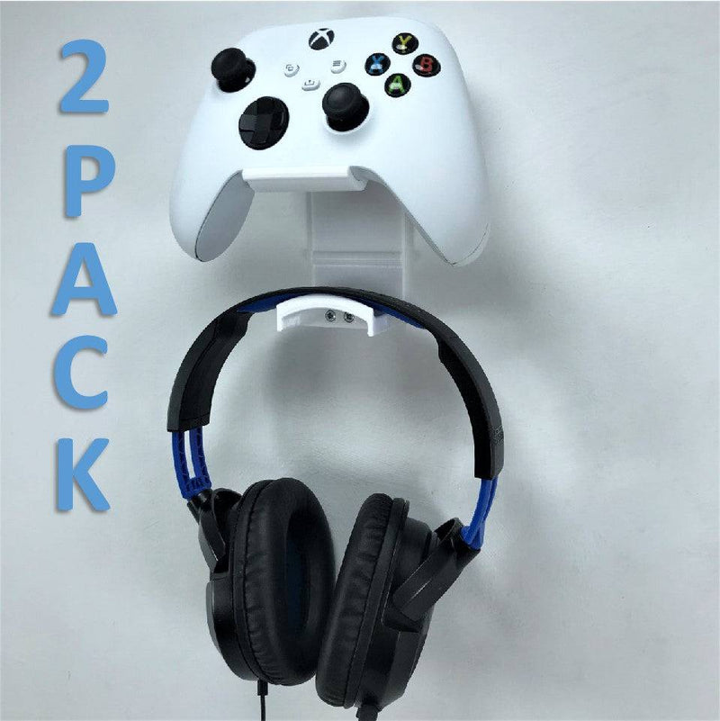 Xbox Controller Wall Mount & Headphone Holder Hanger Bracket (2 PACK) For Xbox Series X / Series S / One / One S / One X Remote