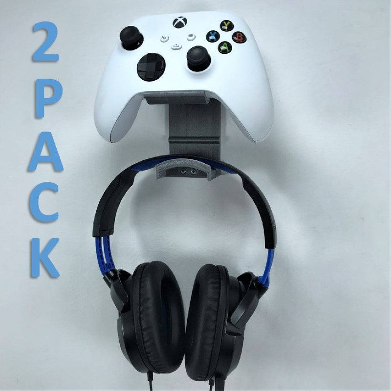 Xbox Controller Wall Mount & Headphone Holder Hanger Bracket (2 PACK) For Xbox Series X / Series S / One / One S / One X Remote