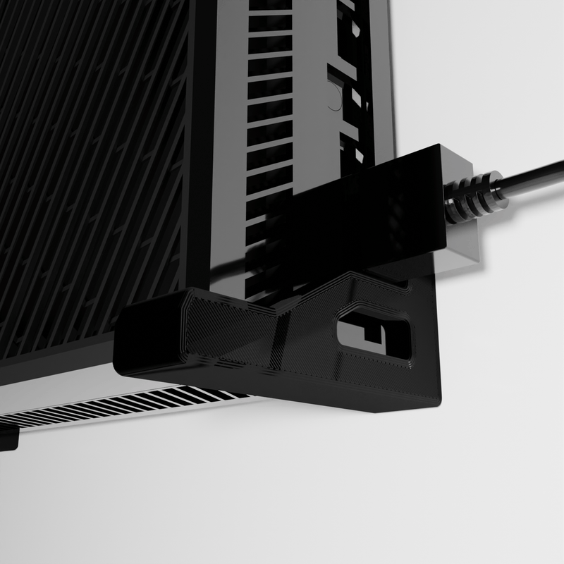 Xbox One Original Console Wall Mount Kit With Power Supply Adapter Brick Cable Bracket Holder (Set of 4 & 2) - Black