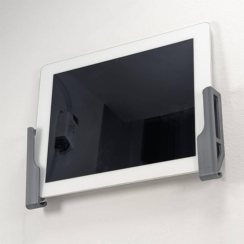 Tablet Wall Mount Bracket Holder Universal With Cable Hook (Up to 19mm Thickness)