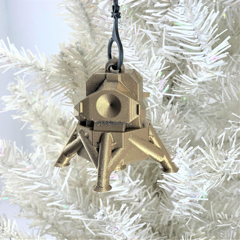 Custom Christmas Bauble - Mars Luna Lander Silver
