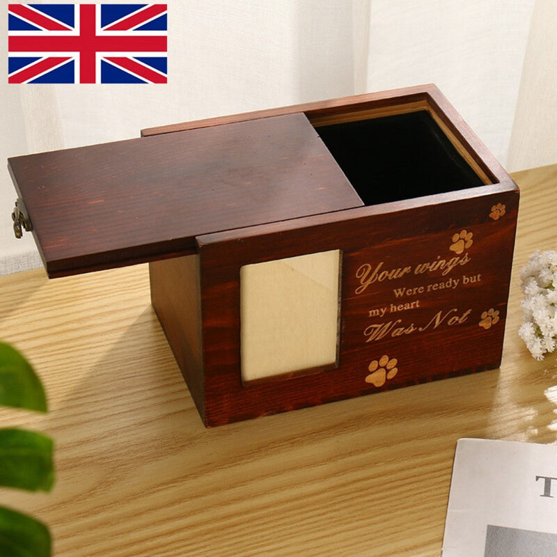 Pet Cremation Urn Ash Urns for Dogs Casket Wooden Box Commemorate Memory Box UK