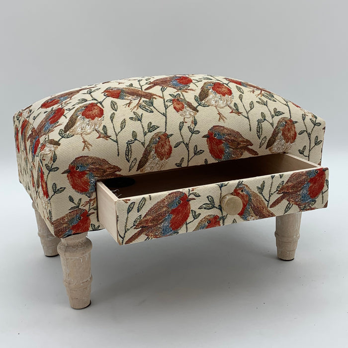 ROBIN FABRIC FOOTSTOOL WITH DRAWER