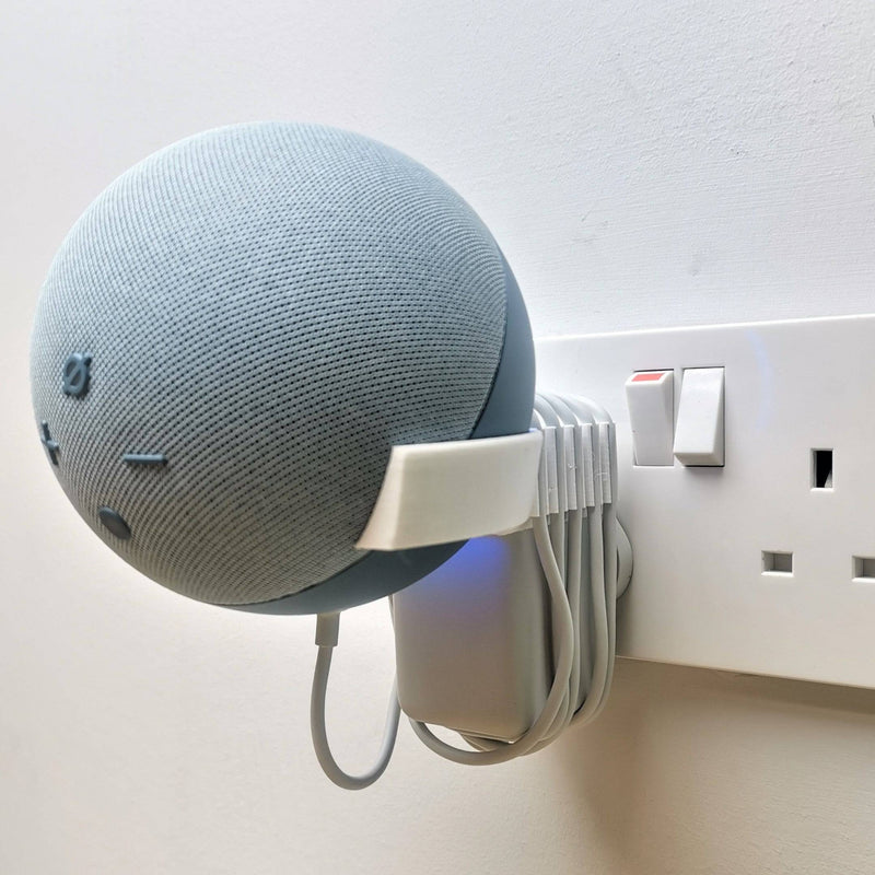 Echo Dot 4th Generation Plug Mount Plug Bracket (3pin UK) With Cable Management